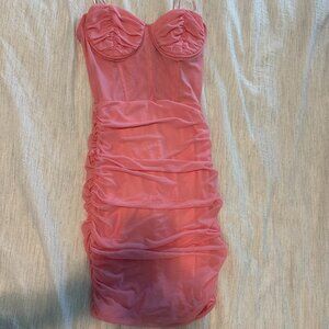 Pink bodycon corset mini dress